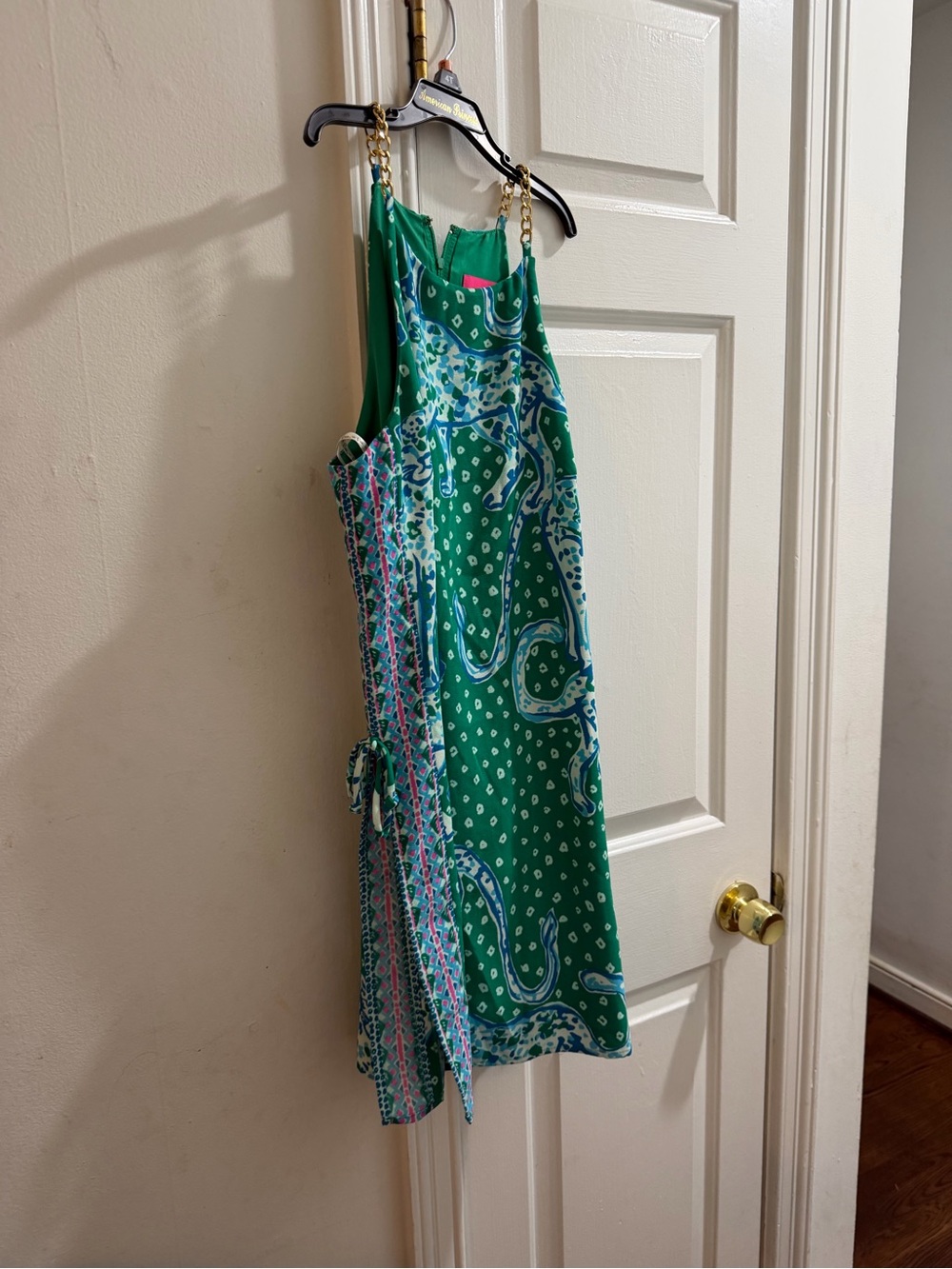 NWOT Lilly Pulitzer Green Paisley-Print Sundress with Chain Straps romper